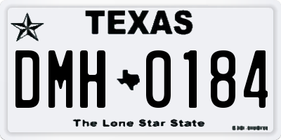 TX license plate DMH0184