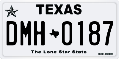 TX license plate DMH0187