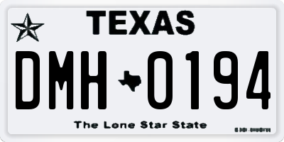 TX license plate DMH0194