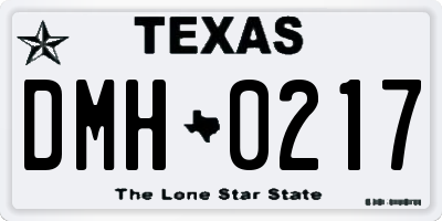 TX license plate DMH0217
