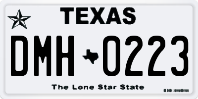 TX license plate DMH0223