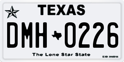 TX license plate DMH0226