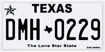 TX license plate DMH0229
