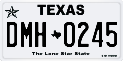 TX license plate DMH0245