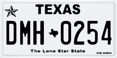 TX license plate DMH0254