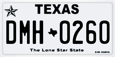 TX license plate DMH0260