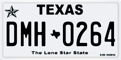 TX license plate DMH0264