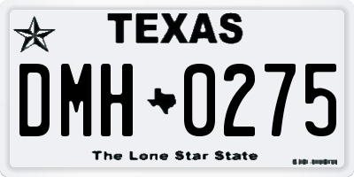TX license plate DMH0275