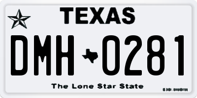 TX license plate DMH0281