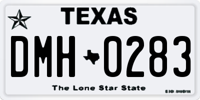 TX license plate DMH0283