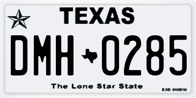 TX license plate DMH0285