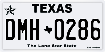 TX license plate DMH0286