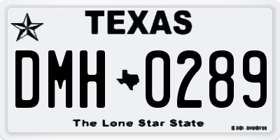 TX license plate DMH0289
