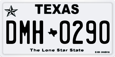 TX license plate DMH0290