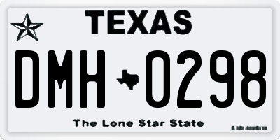 TX license plate DMH0298