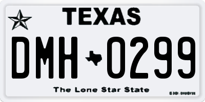 TX license plate DMH0299