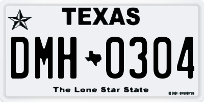 TX license plate DMH0304