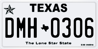 TX license plate DMH0306