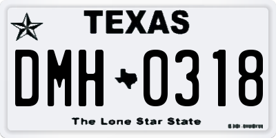 TX license plate DMH0318