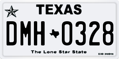 TX license plate DMH0328