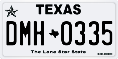 TX license plate DMH0335