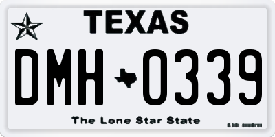 TX license plate DMH0339