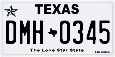 TX license plate DMH0345