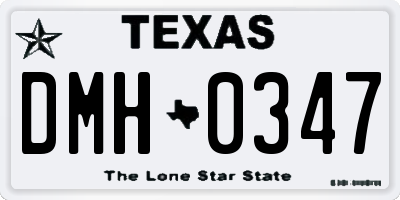 TX license plate DMH0347