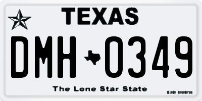 TX license plate DMH0349