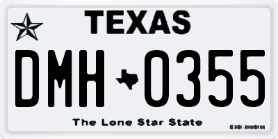 TX license plate DMH0355