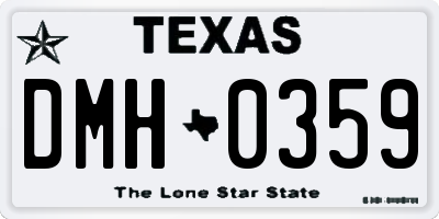 TX license plate DMH0359