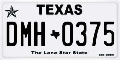 TX license plate DMH0375