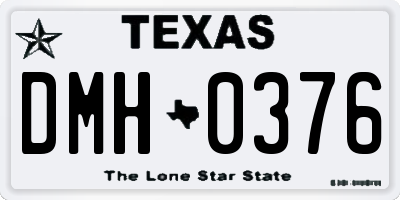 TX license plate DMH0376