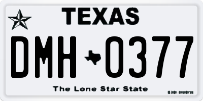 TX license plate DMH0377