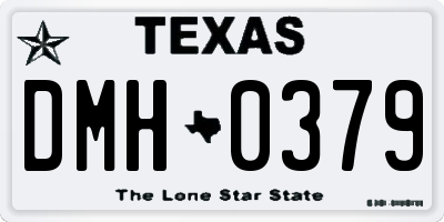 TX license plate DMH0379