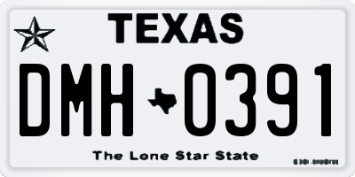 TX license plate DMH0391