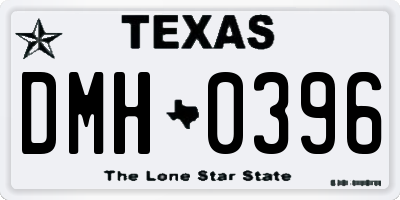 TX license plate DMH0396