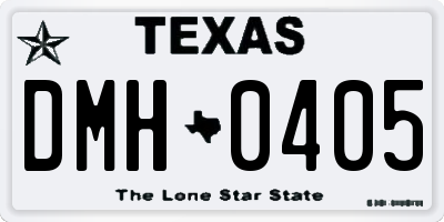 TX license plate DMH0405