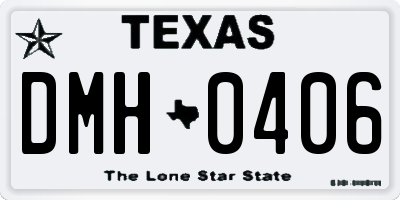 TX license plate DMH0406