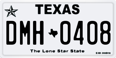 TX license plate DMH0408