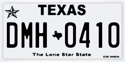 TX license plate DMH0410