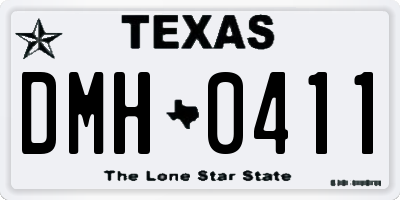 TX license plate DMH0411