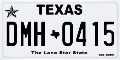 TX license plate DMH0415