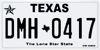 TX license plate DMH0417