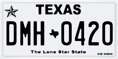 TX license plate DMH0420