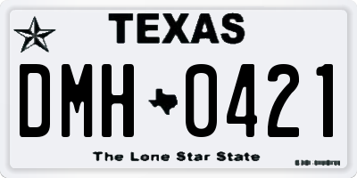 TX license plate DMH0421