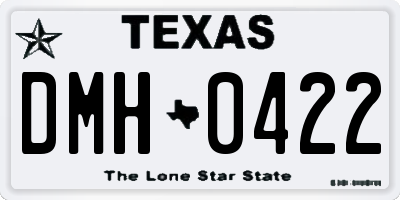 TX license plate DMH0422