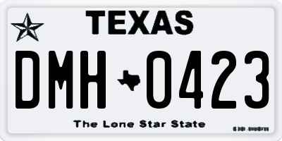 TX license plate DMH0423