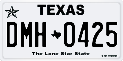 TX license plate DMH0425