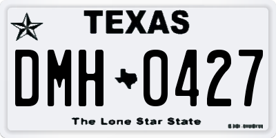 TX license plate DMH0427
